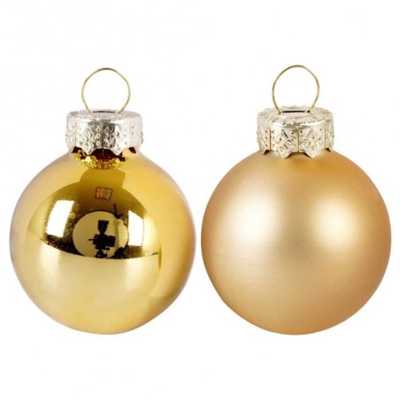 Klaasist jõulukuuse ehted, kuld, 3,5 cm, 16 tk. | FreshDesign.ee