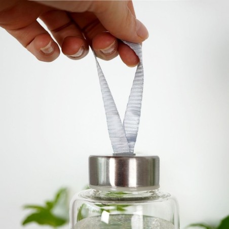 Klaasist veepudel kaanega, must, 490 ml | FreshDesign.ee