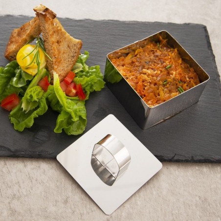 Toidu kujundamise rõngas, terasest ruut