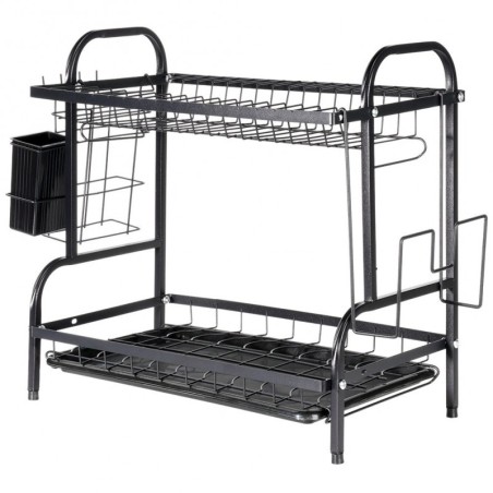 Metallist nõudekuivatusrest, must, 2-tasan... | FreshDesign.ee