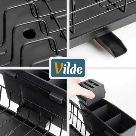 Metallist nõudekuivati, must, 48x32,5x18,5 cm | FreshDesign.ee