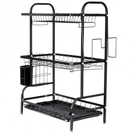 Metallist nõudekuivatusrest, must, 3-tasan... | FreshDesign.ee