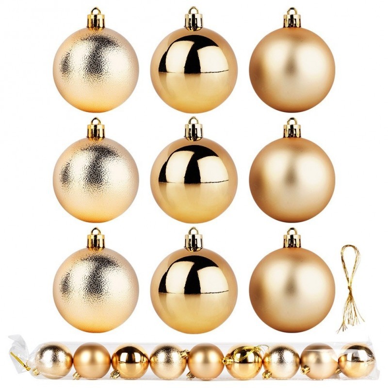 Purunemiskindlad jõulukuulid kuldsed 6 cm 9 tk. | FreshDesign.ee