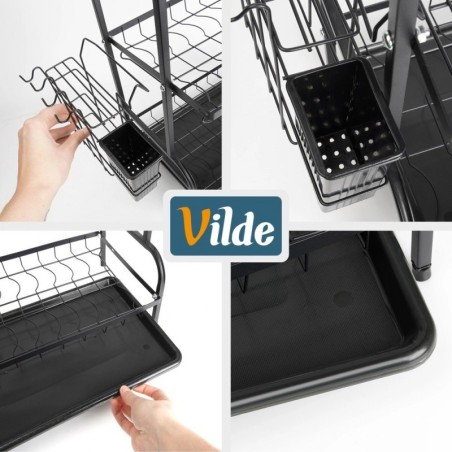 Metallist nõudekuivatusrest, must, 3-tasan... | FreshDesign.ee