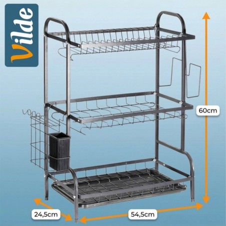Metallist nõudekuivatusrest, must, 3-tasan... | FreshDesign.ee