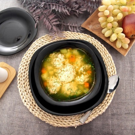 Klaasist sügav õhtusöögitaldrik must LUNA 21,5 cm, 650 ml