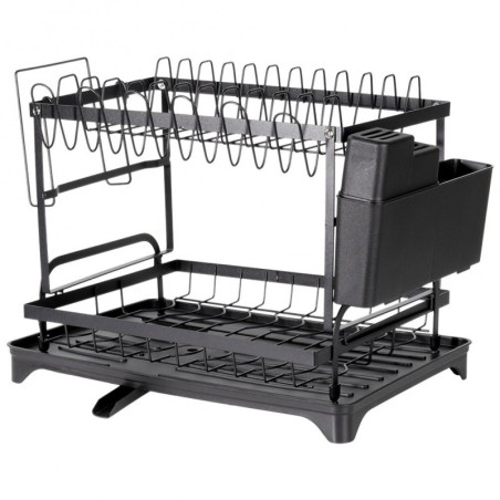 Metallist nõudekuivatusrest, must, 2-tasan... | FreshDesign.ee