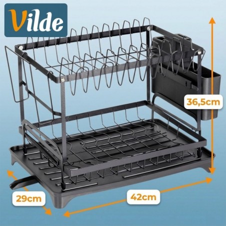 Metallist nõudekuivatusrest, must, 2-tasan... | FreshDesign.ee