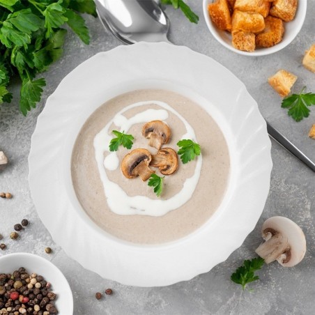 Klaasist sügav õhtusöögitaldrik valge LUNA 22,5 cm, 350 ml