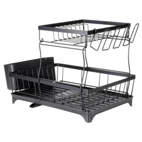 Metallist nõudekuivatusrest, must, 2-tasan... | FreshDesign.ee