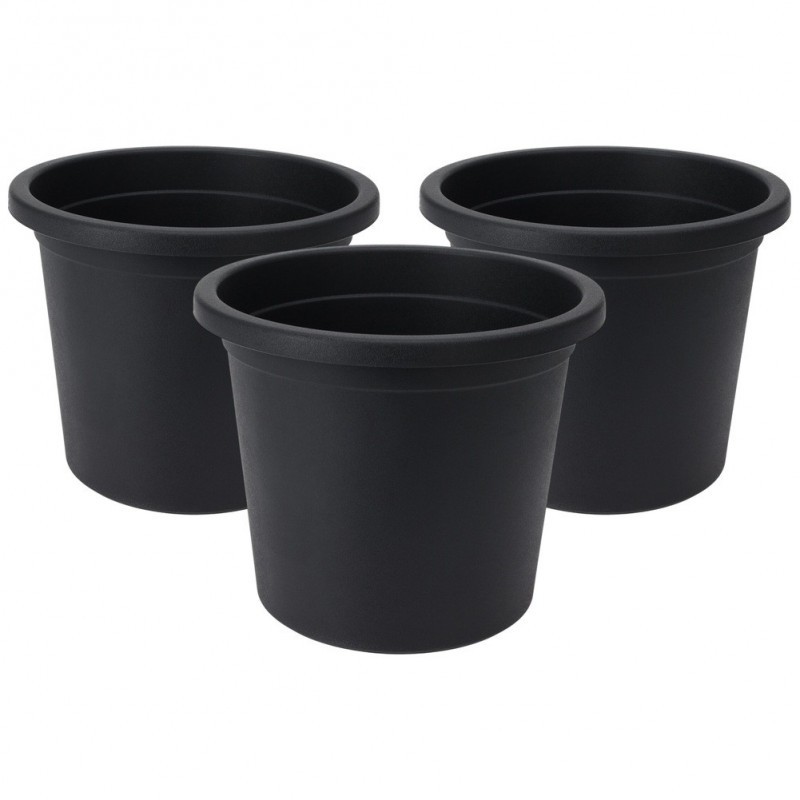 Plastikust aiapott, must, ümmargune, 14,5 ... | FreshDesign.ee