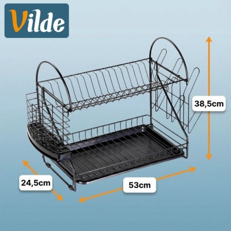 Metallist nõudekuivatusrest, must, 2-tasan... | FreshDesign.ee