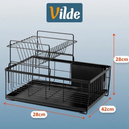 Metallist nõudekuivatusrest, must, 2-tasan... | FreshDesign.ee