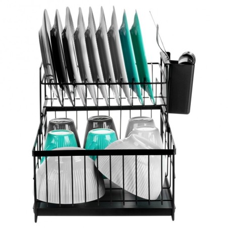 Metallist nõudekuivatusrest, must, 2-tasan... | FreshDesign.ee