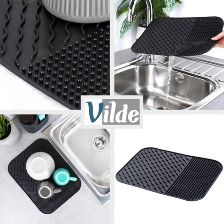 Silikoonist nõudekuivatusmatt, must, 34x26,5 cm | FreshDesign.ee