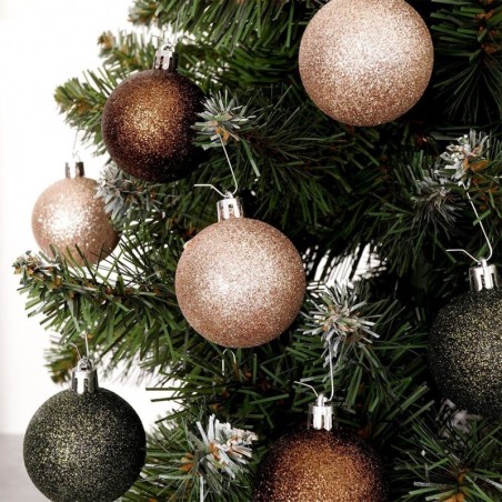 Jõulupuu ehted roheline pruun pärl purunemiskindel 5 cm 7 tk.