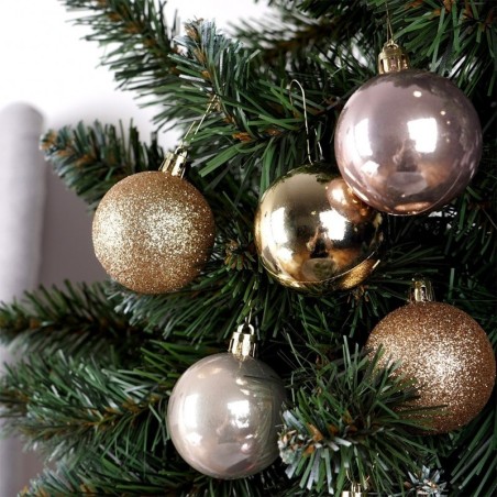 Jõulupuu ehted roosa kuld purunemiskindlad 5 cm 12 tk.