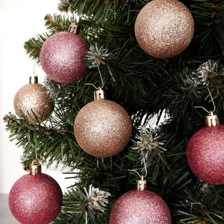 Jõulupuu ehted, roosad, purunemiskindlad, 5 cm, 7 tk.