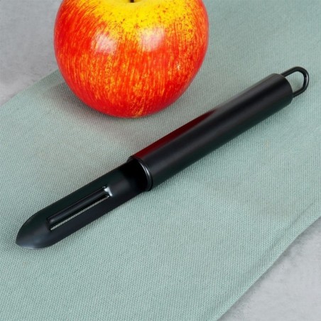 Köögivilja- ja puuviljakoorija, teras, must, 19,5 cm