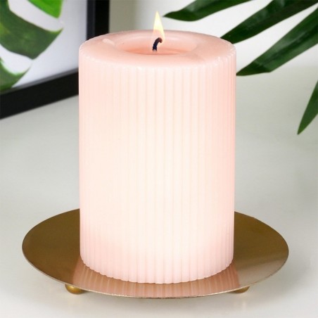 Küünlaalus, metall, kuld, 12 cm