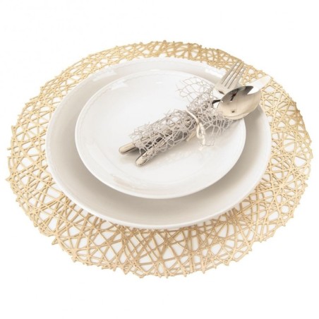 Lauamatt kummist kuldne ümmargune 39 cm | FreshDesign.ee