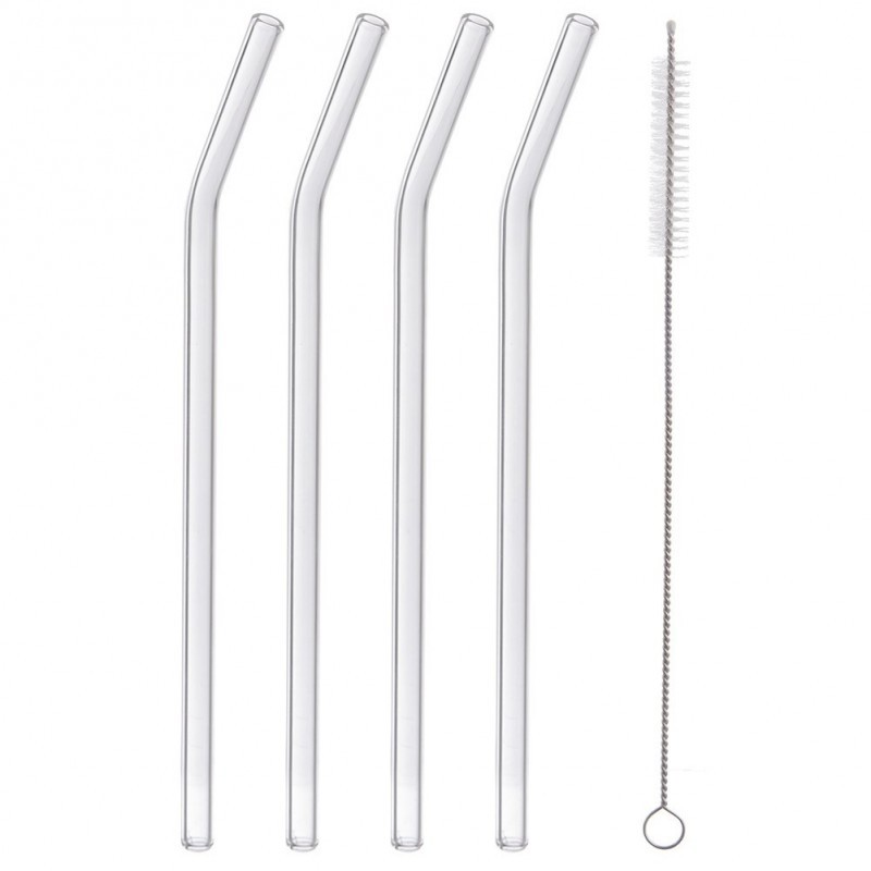 Klaasist joogikõrred puhastusharjaga 20 cm | FreshDesign.ee