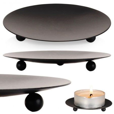 Küünlaalus, metall, must, 8,5 cm | FreshDesign.ee