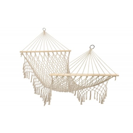 Aia võrkkiik brasiilia boho võrk narmad 200cm beež 250kg