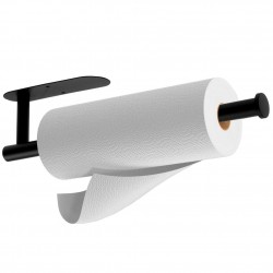 Metallist majapidamispaberi hoidja, must