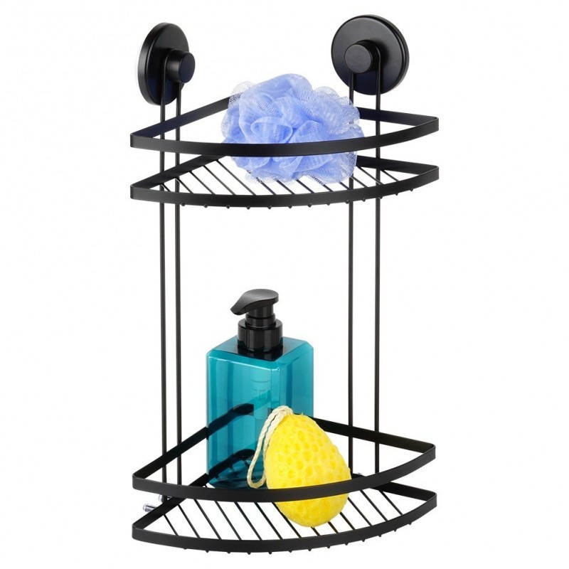 Vannitoa riiul, must metall, 24x18x38 cm | FreshDesign.ee