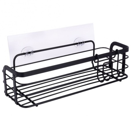 Vannitoa riiul, must metall, 29.5x10.5x8 cm