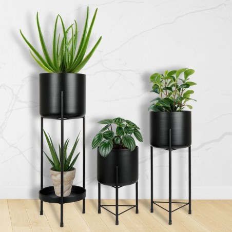 Lillepostamendid, must metall, 3 tk