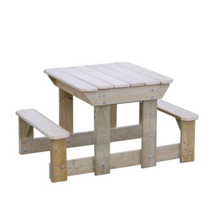 Laste mängulaud piknikulaud pinkide ja kastidega | FreshDesign.ee