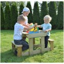 Laste mängulaud piknikulaud pinkide ja kastidega | FreshDesign.ee