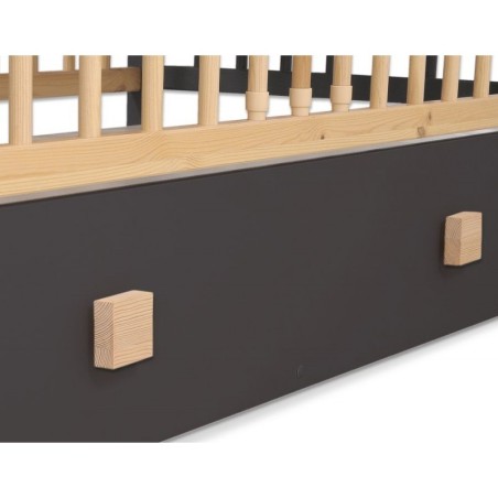 Sahtel MAXI beebivoodi alla 120x60 cm, tumehall