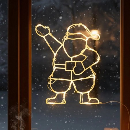 Aknakaunistus Jõuluvana 24 LED 34x42 cm