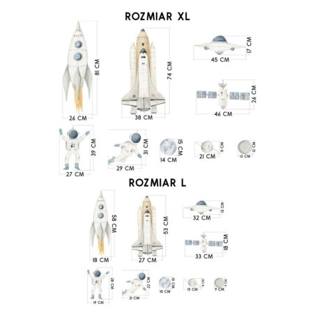 Seinakleebised raketid ja kosmonaudid XL | FreshDesign.ee