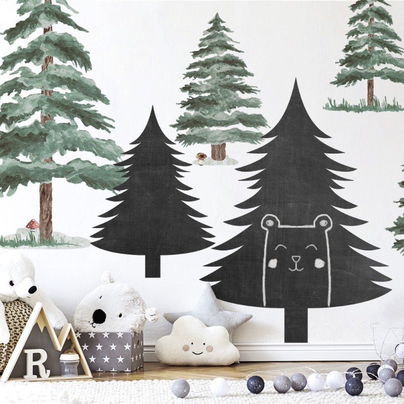 Seinakleebis kriiditahvel Kuused | FreshDesign.ee