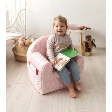 Laste velvet tugitool roosa