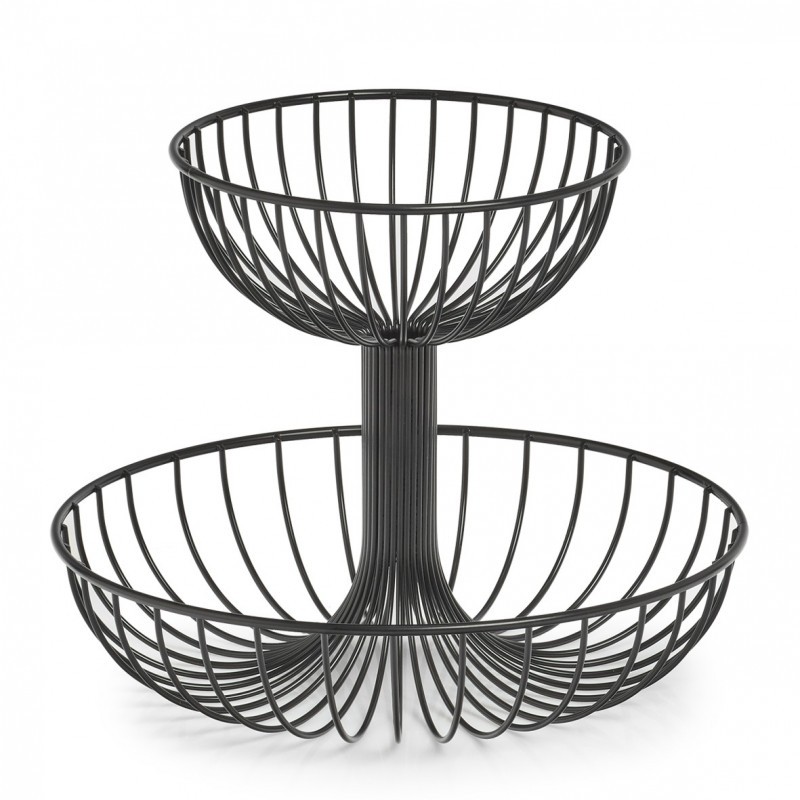 Kahe korrusega puuviljakorv, must | FreshDesign.ee