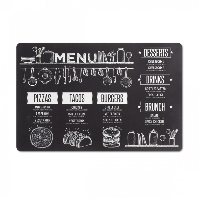 Lauamatt "Menu", must | FreshDesign.ee