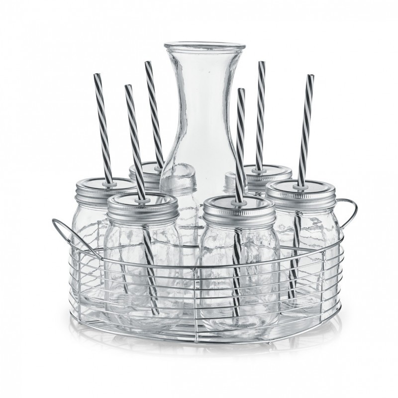 Klaaskarahvini ja joogipudelite komplekt, 8 osa | FreshDesign.ee