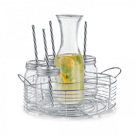 Klaaskarahvini ja joogipudelite komplekt, 8 osa