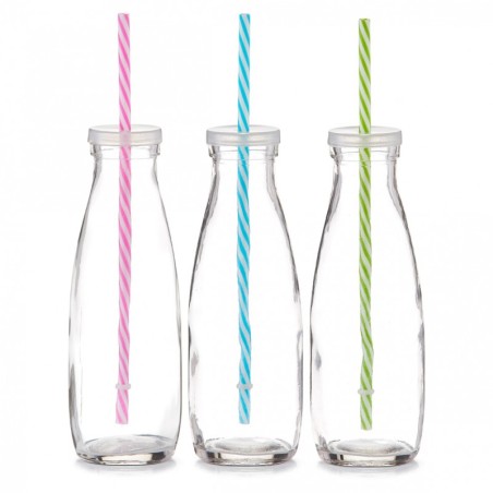 Klaaspudel kõrrega, 475ml | FreshDesign.ee