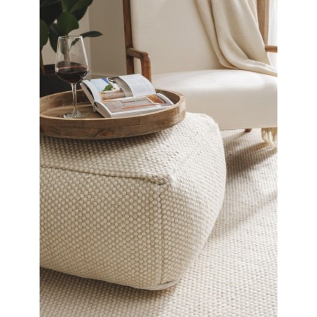 käsitöö villa Pouf Rocco Valge 55x55x30 cm | FreshDesign.ee