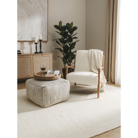 käsitöö villa Pouf Rocco beež/must 55x55x30 cm