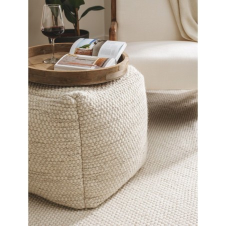 käsitöö villa Pouf Rocco kreem 45x45x45 cm | FreshDesign.ee