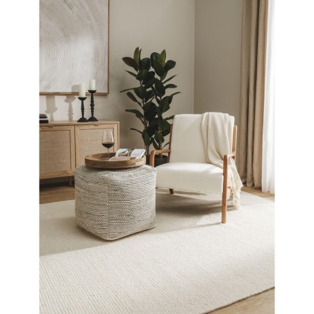 käsitöö villa Pouf Rocco beež/must 45x45x45 cm