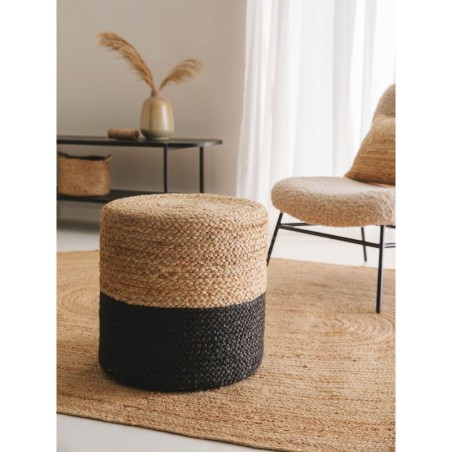käsitöö Jute Pouf Jutta helepruun/must 40x40x40 cm