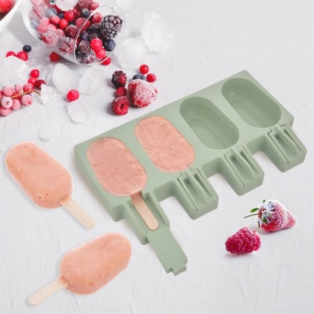Rohelise kaanega silikoonist jäätisevorm